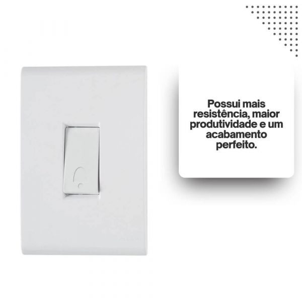 Conjunto 4x2 com 1 Pulsador Campainha Liz 10A 250V Branco Tramontina 