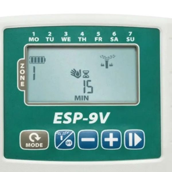 Controlador a Bateria ESP-9V 1 Estação com Solenoide Latching 9V Rain Bird