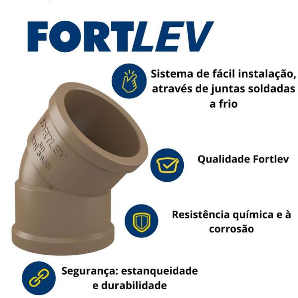 Cotovelo Soldável 45° 50mm Fortlev 