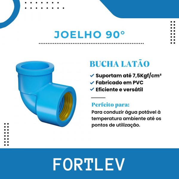 Cotovelo Soldável com Bucha de Latão 90° 25x3/4 (LR) 10302533 Fortlev