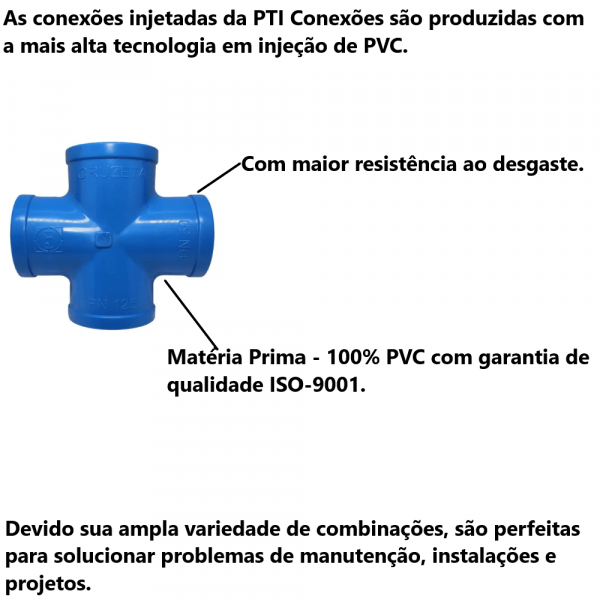 Cruzeta Soldável para Irrigação PN125 DN50 PTI Conexões