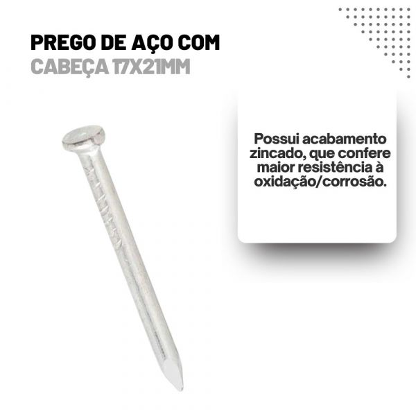 257 gr Prego De Aço Com Cabeça 17X21mm Vonder