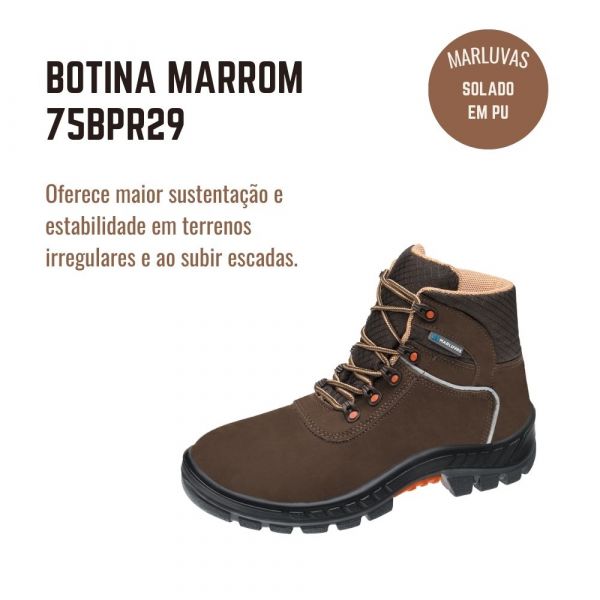 Botina Marrom 75bpr29 N° 36 Marluvas