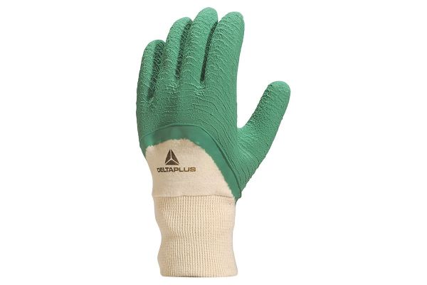 Luva De Algodão Com Banho Em 3/4 Látex Natural LA500 Verde Delta plus
