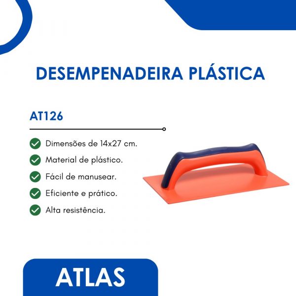 Desempenadeira Texturizada Plástico AT126 27x14 cm Atlas