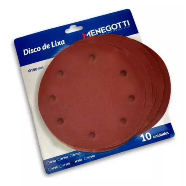 Disco Lixa Parede 225mm P 60 Mlp750 Pacote Com 10 Unidades Menegotti