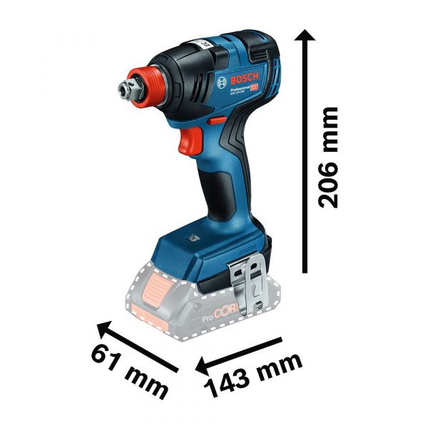 Chave de impacto a bateria Bosch GDX 18V-200 Brushless 18V Sem Bateria