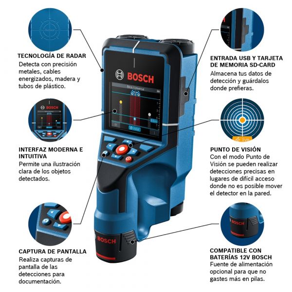 Detector e Scanner de parede Bosch D-TECT 200 C 200mm