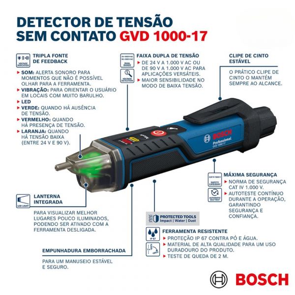 Detector de Tensão Sem Contato GDV 1000-17 Bosch
