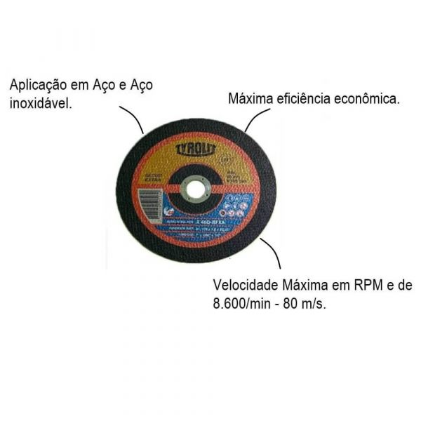 Disco Corte 41f 115x1,6x22,2 A46q-Bfxa Tyrolit