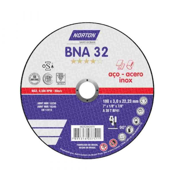 Disco De Corte Bna 32 7X1/8X7/8 Bna32 Norton