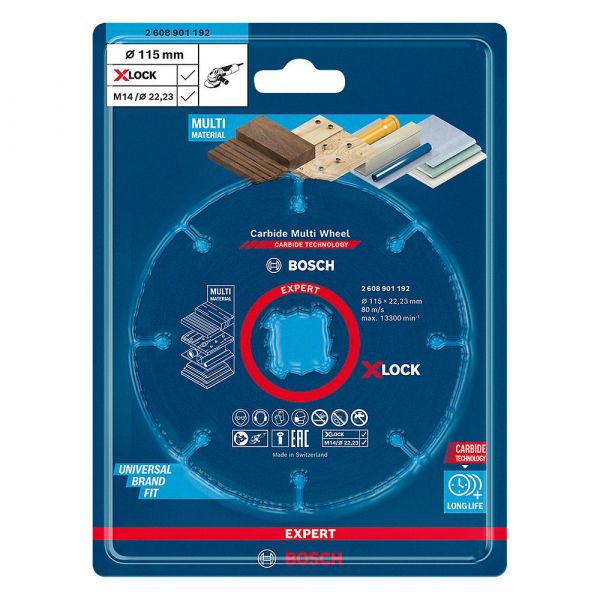 Disco de Corte Bosch EXPERT Carbide Multi Wheel X-LOCK 115 mm, 22,23 mm
