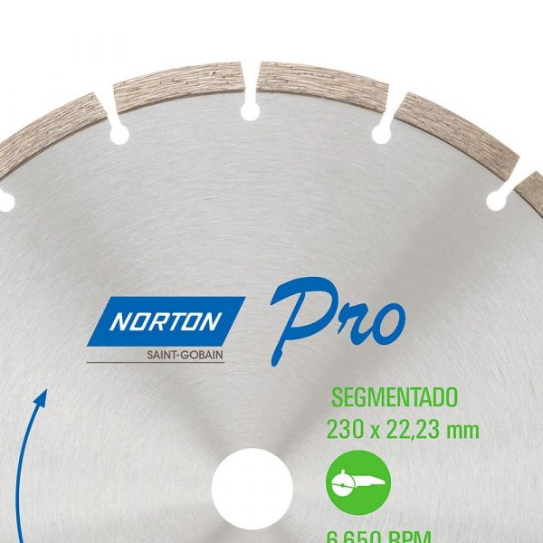 Disco de Corte Diamantado Pro Segmentado 230 x 22,23mm Norton