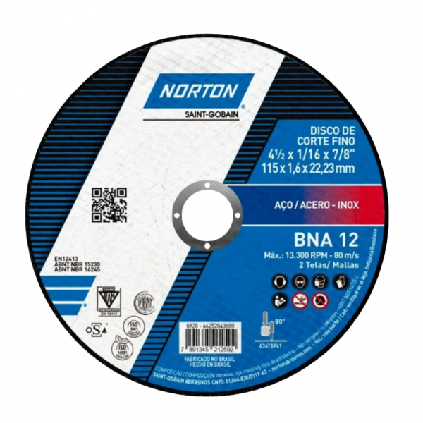 Disco de Corte para Inox BNA12  4.1/2x1/16