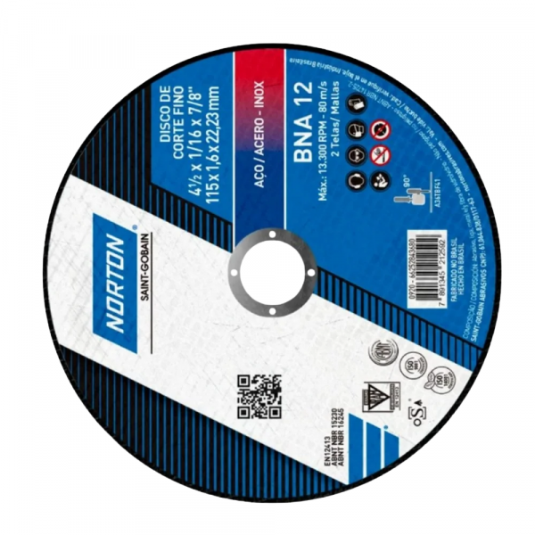 Disco de Corte para Inox BNA12  4.1/2x1/16
