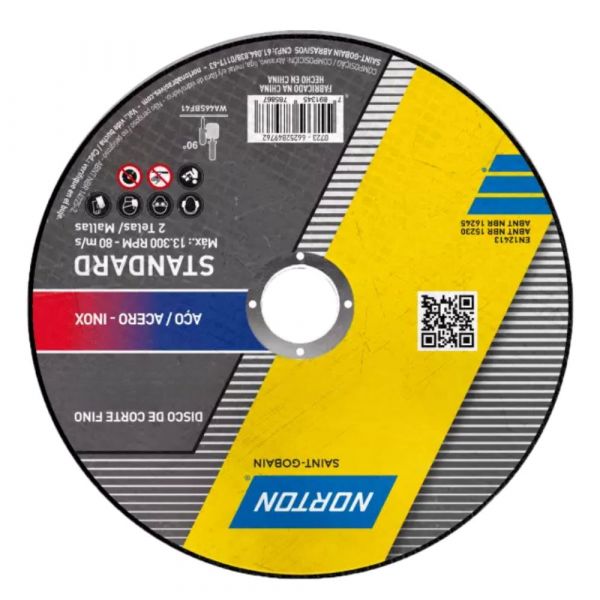 Disco de Corte Standard 14 Pol. X 1/8 Pol. X 1 Pol. AR302 Norton