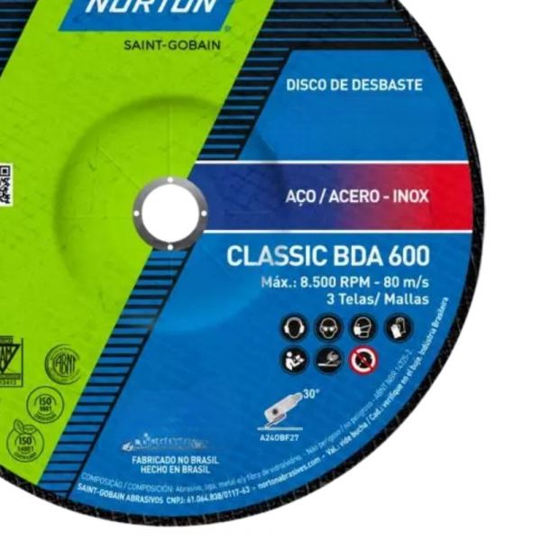 Disco de Desbaste Clássic 9 x 1/4 x 7/8 Pol. BDA600 Norton