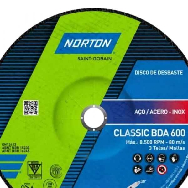 Disco de Desbaste Clássic 9 x 1/4 x 7/8 Pol. BDA600 Norton