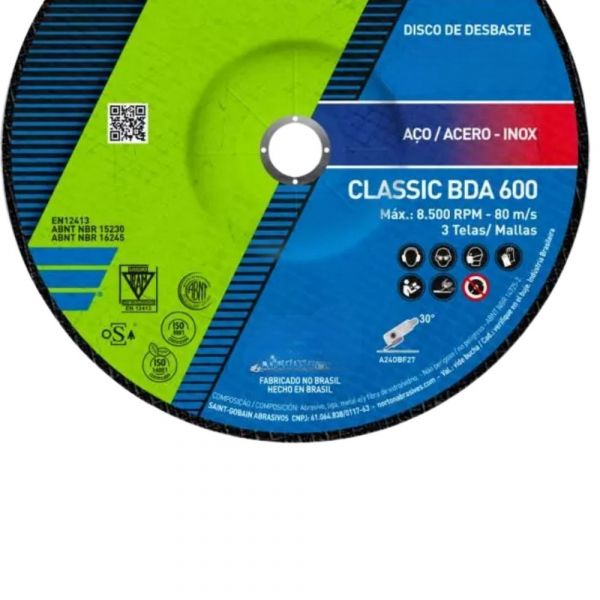 Disco de Desbaste Clássic 9 x 1/4 x 7/8 Pol. BDA600 Norton