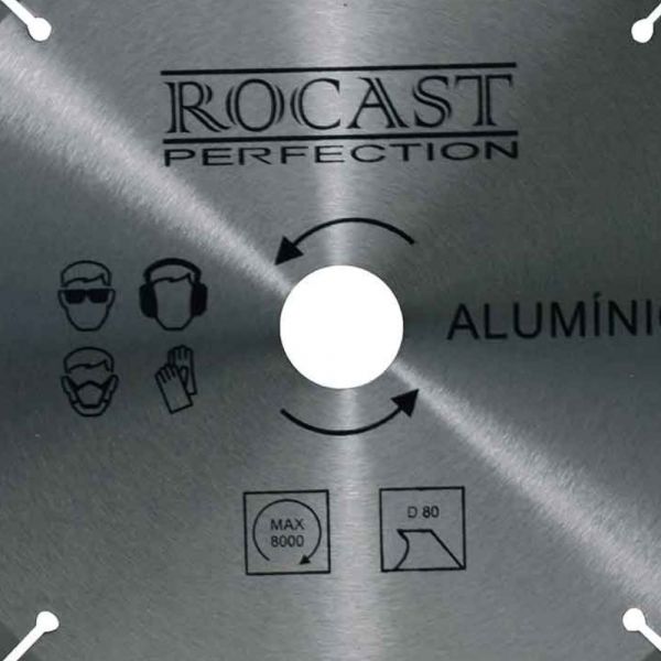 Disco de Serra Circular 250mm x 80 Dentes para Alumínio Rocast