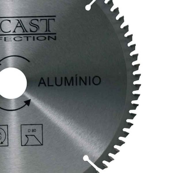 Disco de Serra Circular 250mm x 80 Dentes para Alumínio Rocast