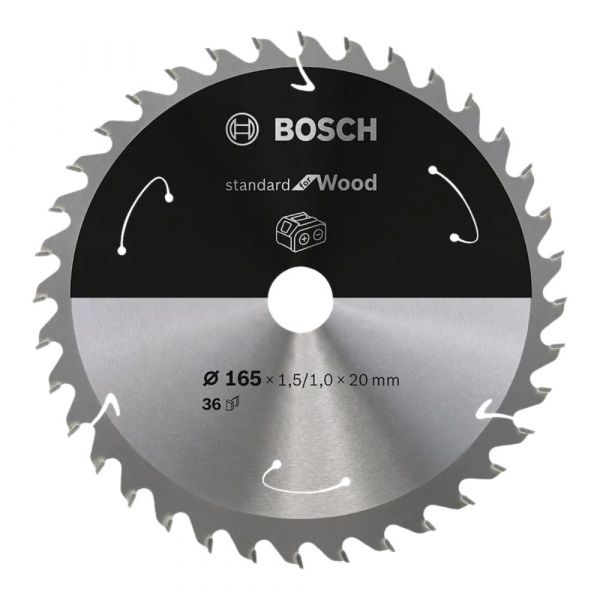 Disco de Serra Circular 36 Dentes ø165x20x1mm Standard for Wood Bosch 