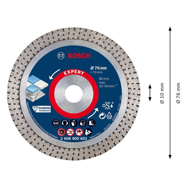 Disco Diamantado Expert for Hard Ceramic 76x1,5x10mm Bosch