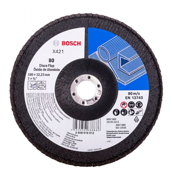 Disco Flap 7 Pol. G80 Óxido Alumínio Bosch 2608619912