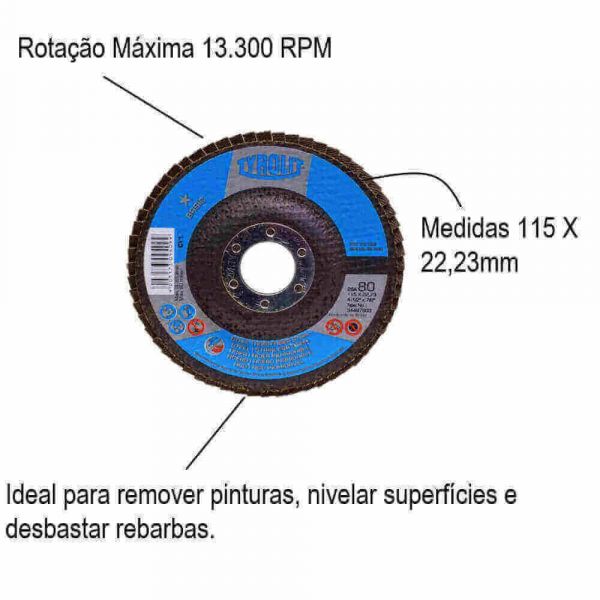 Disco Flap Basic Alumínio 115X22,23mm Gr40 28A Tyrolit