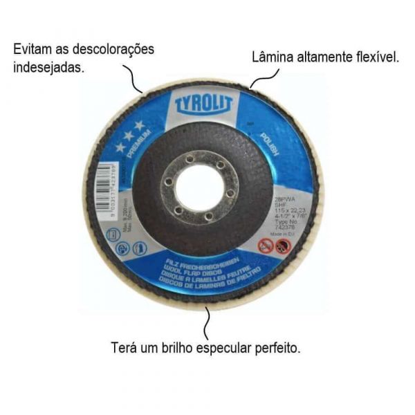 Disco Flap Feltro 4 1/2