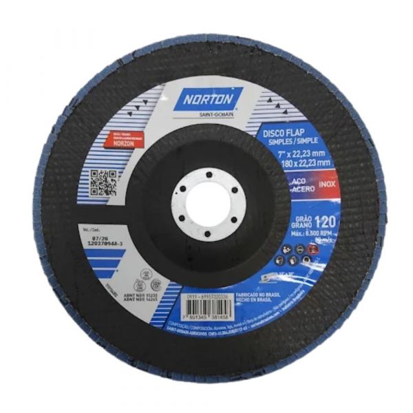 Disco Flap Original 7 Pol. Grão 120 Norton
