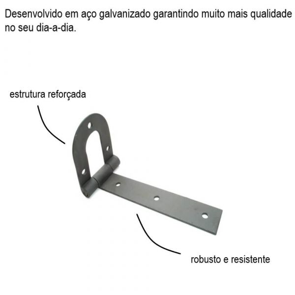 Dobradiça De Porteira Tipo Ferradura Número 4 Jg Industria