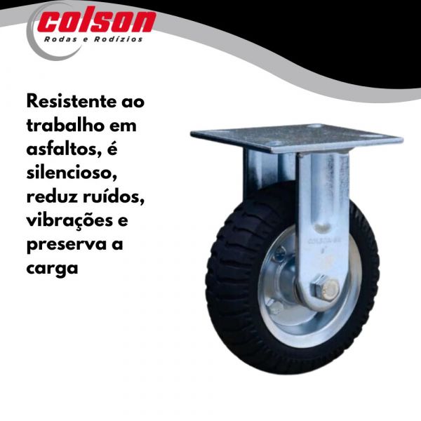 Rodízio Giratório 350-4 Preto Placa Polipropileno 150kg Colson