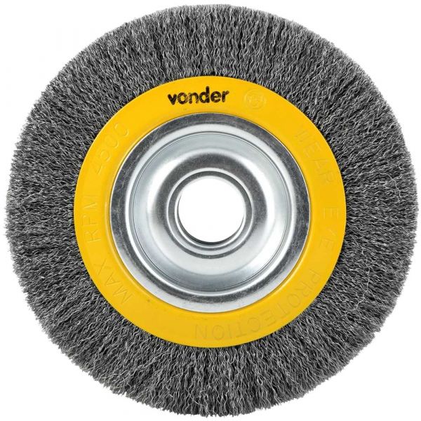 Escova Circular de Aço Ondulada com Bucha de Redução 8 Pol. x 30mm Vonder