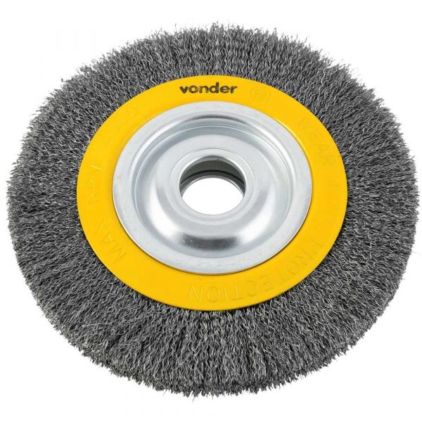 Escova Circular de Aço Ondulada com Bucha de Redução 8 Pol. x 30mm Vonder