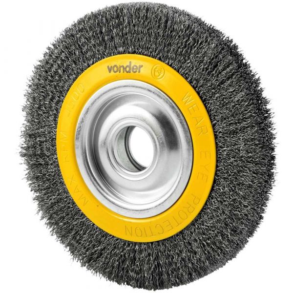 Escova Circular de Aço Ondulada com Bucha de Redução 8 Pol. x 30mm Vonder
