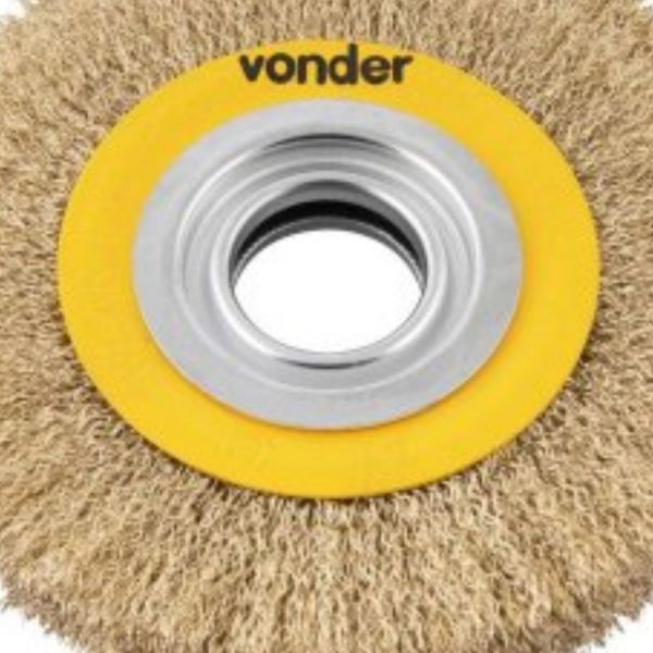 Escova de Aço Circular 6 x 1 Pol. (152,4 mm x 25,4 mm) Ondulado com Bucha de Redução Vonder