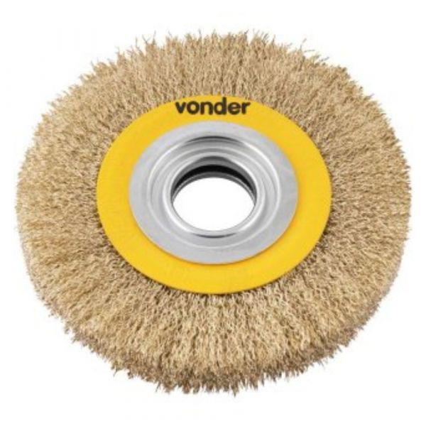 Escova de Aço Circular 6 x 1 Pol. (152,4 mm x 25,4 mm) Ondulado com Bucha de Redução Vonder