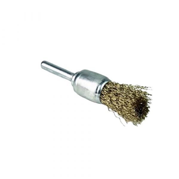 Escova de Aço Latonada Tipo Pincel com Haste 1/2 Pol. Rocast