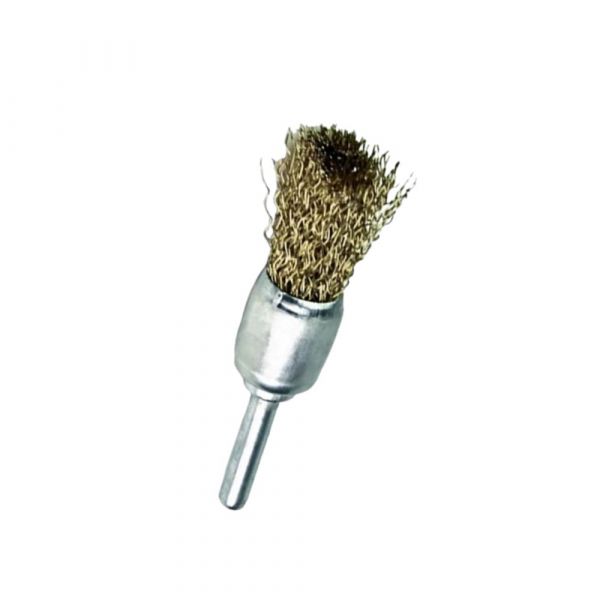 Escova de Aço Latonada Tipo Pincel com Haste 1/2 Pol. Rocast