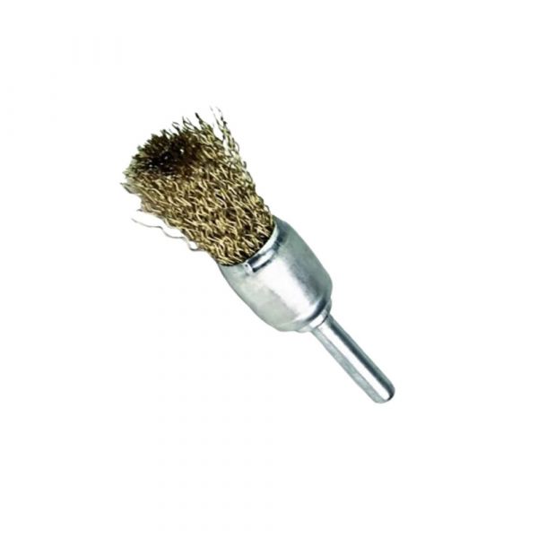 Escova de Aço Latonada Tipo Pincel com Haste 1/2 Pol. Rocast