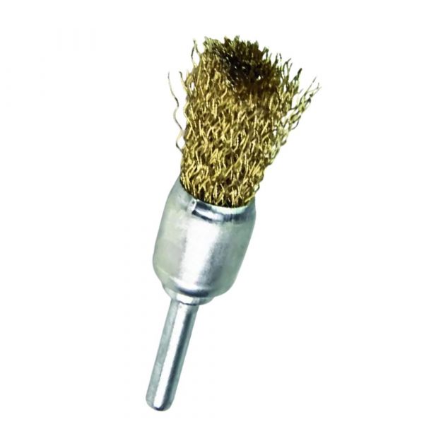 Escova de Aço Latonado Tipo Pincel com Haste 1 Pol. Rocast