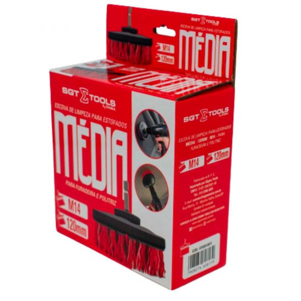 Escova Média de Limpeza Estofados para Furadeira e Politriz M14 120mm Sigma Tools