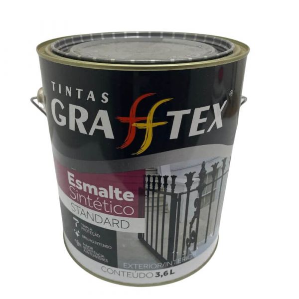 Esmalte Sintético Alto Brilho Preto 3,6L Grafftex