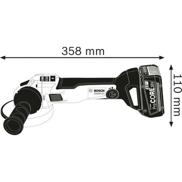 Esmerilhadeira Bosch GWS 18V-10 PC, 18V, 2 baterias e maleta