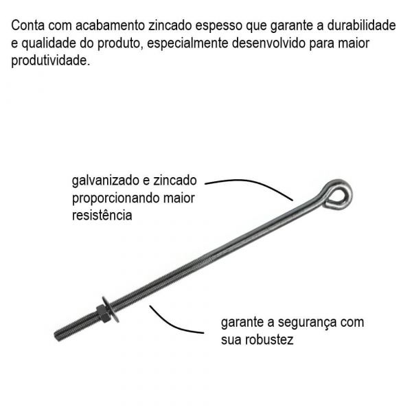 Esticador Para Cordoalha 3/8” x 25cm Jg Industria