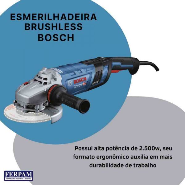 Esmerilhadeira Brushless Bosch GWS 30-180 PB 2800W 220V