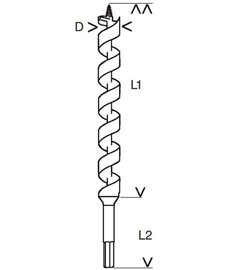 Broca em Serpentina para Madeira 12,0mm (encaixe hexagonal 1/4)  Bosch 2608597626