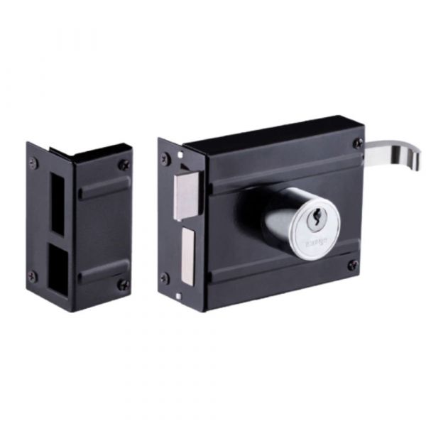 Fechadura Portão Sobrepor F-1500 Preto Fosco Soprano