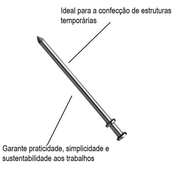 1 Kg Prego De Aço Com Cabeça Dupla 17 X 27mm Gerdau